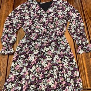 Pink and Green Ruffled Sundress with Bishop Sleeves